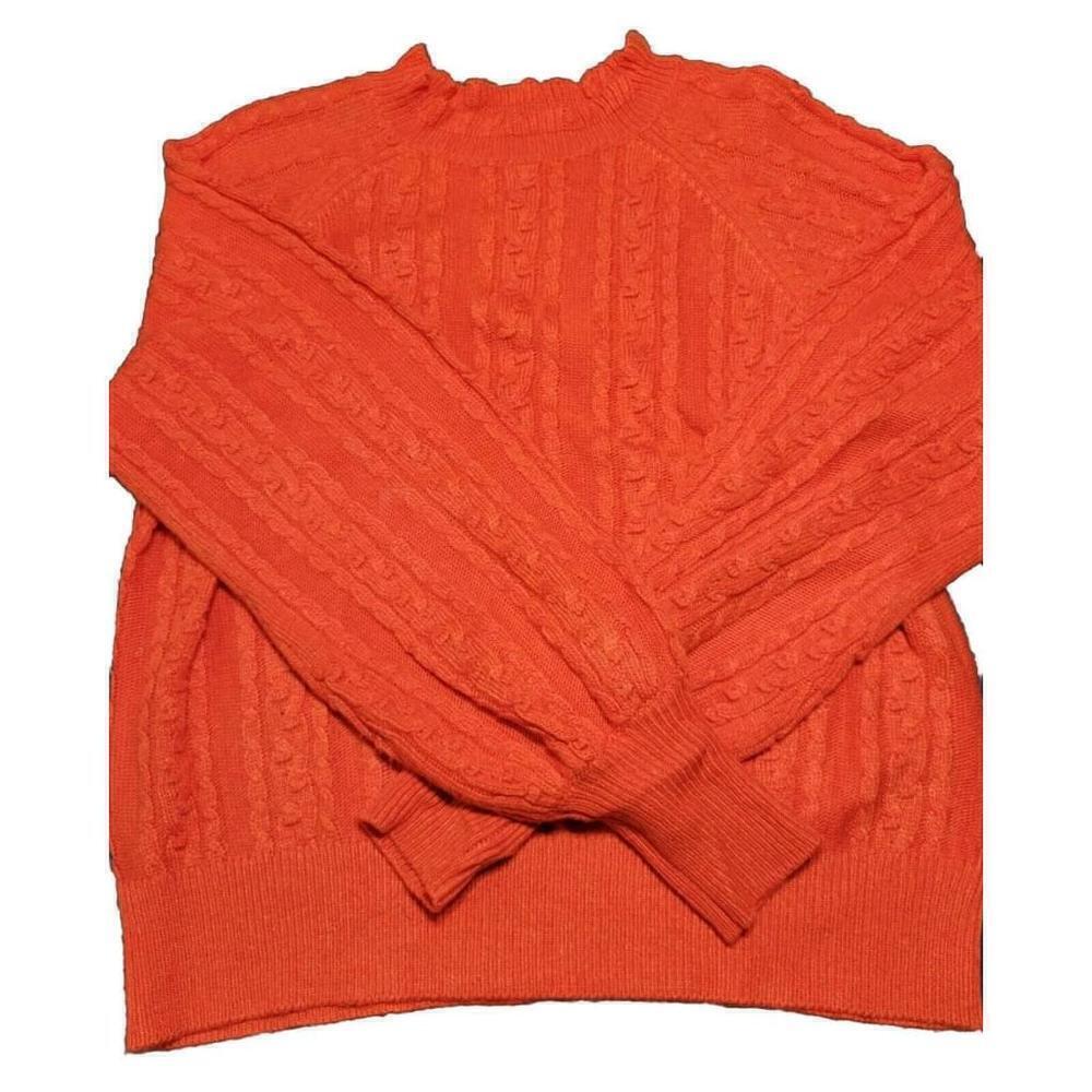 Adyson Parker Women’s Crew Neck Cable Knit Red Womens Sweater Size L